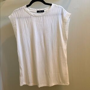 Elegant White Textured Women's Top